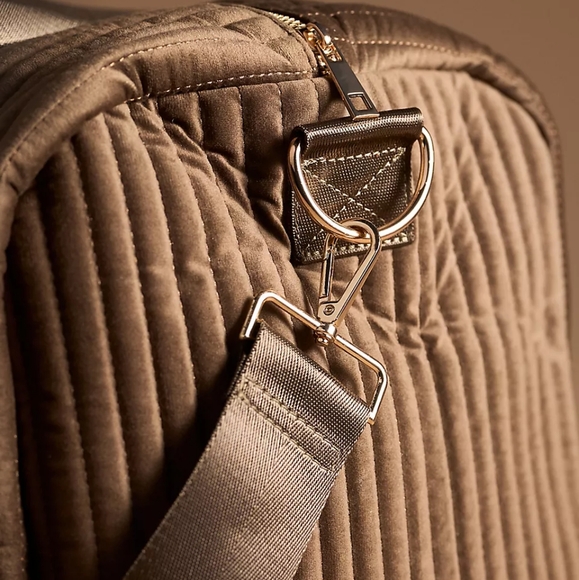 Anthropologie Ribbed Velvet Duffel Bag - Picture 3 of 7